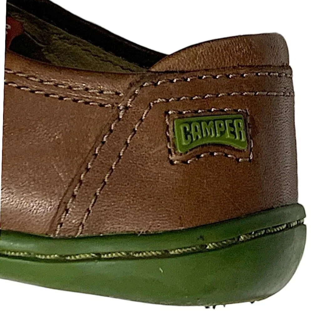 CAMPER Brown Leather Moccasin Shoes Size 10.5